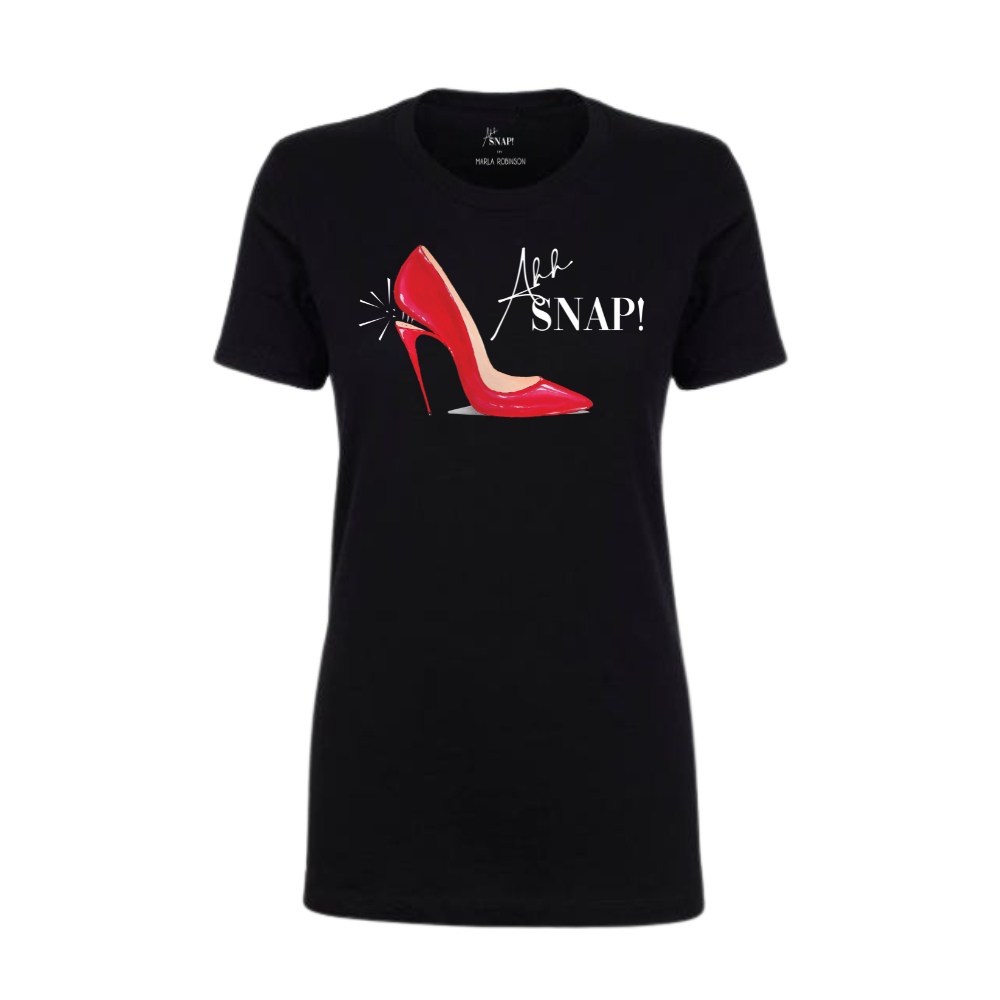 FITTED T-SHIRT - AHH SNAP! PUMP - BLACK